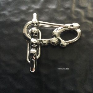 (2) Skull Clips Carabiner Keychain Wallet Chain Hook 316 Stainless Accessory